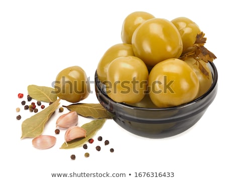 ストックフォト: Marinated Spicy Green Tomatoes