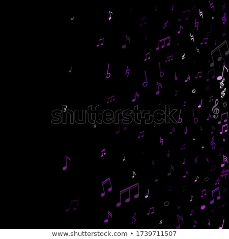 Foto stock: Music Notes Violet Vector Icon Design