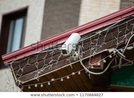 Stock foto: Low Angle View Of Security Camera Housing