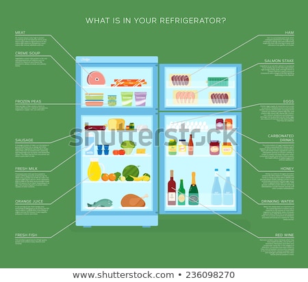 Stock photo: Concept Of A Diet Srefrigerator Flat Style