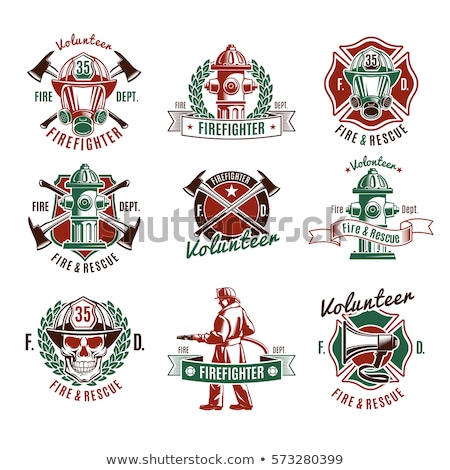 Zdjęcia stock: Color Vintage Fireman Emblems