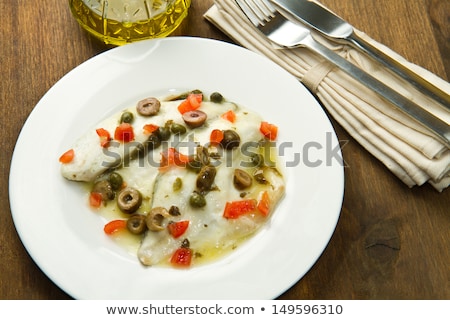 Stock photo: Baked Sea Bass With Capers