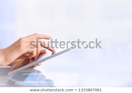 Zdjęcia stock: Business Woman Using Tablet With Cloud Connection Concept