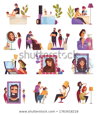 Stock photo: Hair Styling Stylists And Visagiste Set Vector