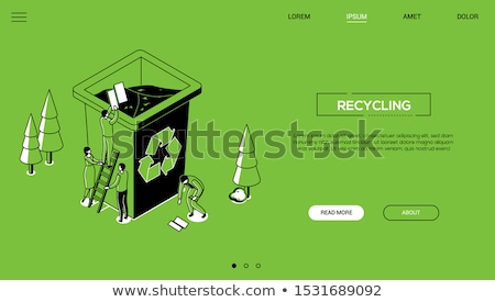 ストックフォト: Pollution - Line Design Style Isometric Web Banner