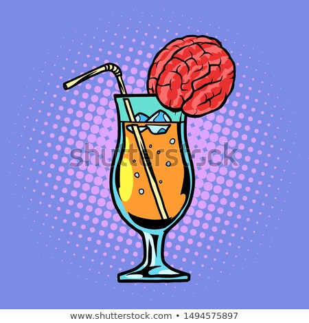 Cocktail With Brain Drink With Straw And Ice Stok fotoğraf © rogistok