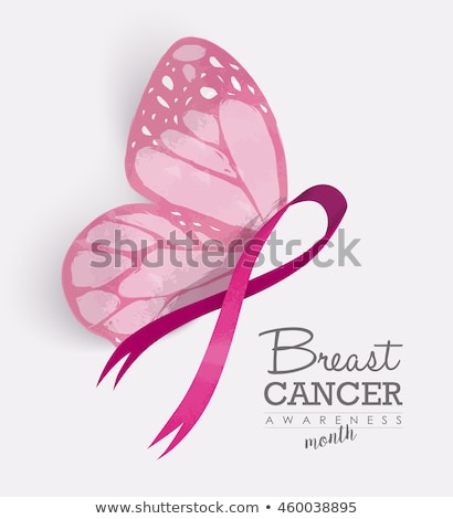 Stock fotó: Breast Cancer Awareness Pink Butterfly Wing Ribbon
