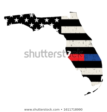 ストックフォト: State Of Florida Firefighter Support Flag Illustration