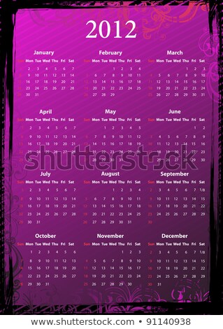 [[stock_photo]]: American Vector Pink Calendar 2012