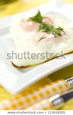 ストックフォト: Colored Squares Light With Fried Eggs