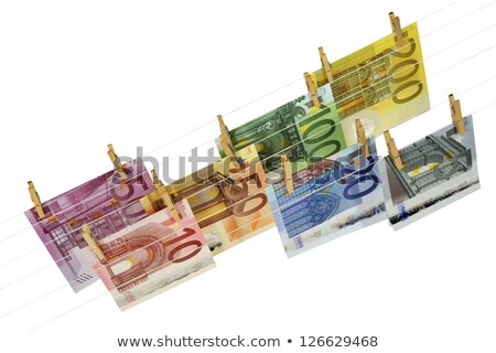 Stok fotoğraf: Euro Hanging On Clotheshorse