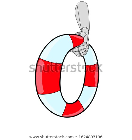 Stockfoto: Robot Holding Life Buoy