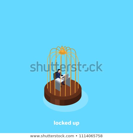 Stock photo: Man In Golden Cage