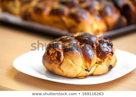 Stock photo: Traditional Sweat Bread With Raisins And Wallnuts