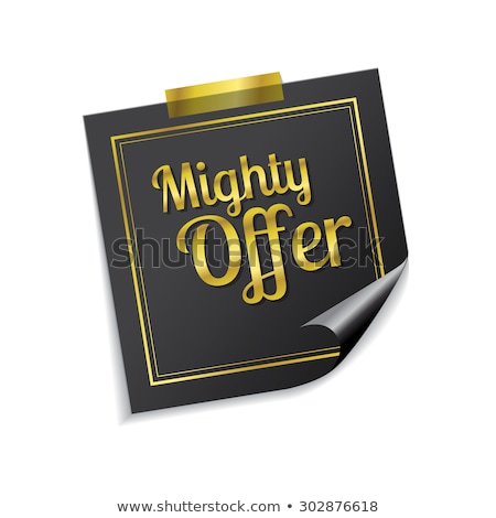 Stok fotoğraf: Mighty Offer Golden Sticky Notes Vector Icon Design