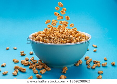 Сток-фото: Puffed Honey Air Rice Wheat Isolated With Copy Space Cereals Texture