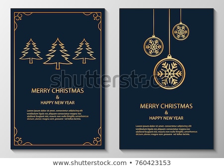 Stock photo: Christmas Card Black And White Template