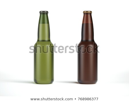 Stok fotoğraf: Two Beer Bottles Without Labels 3d Rendering