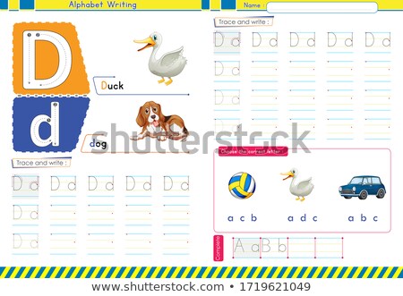 Stock fotó: How To Write Letter D Workbook