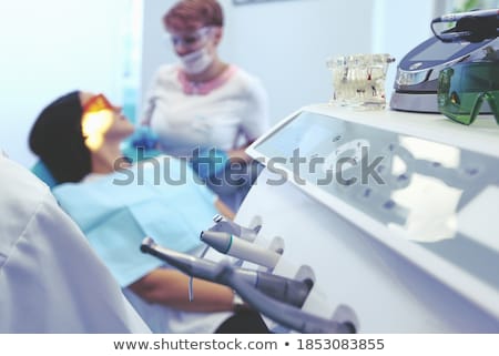 Stock fotó: Close Up View At Set Of Dentist Tools