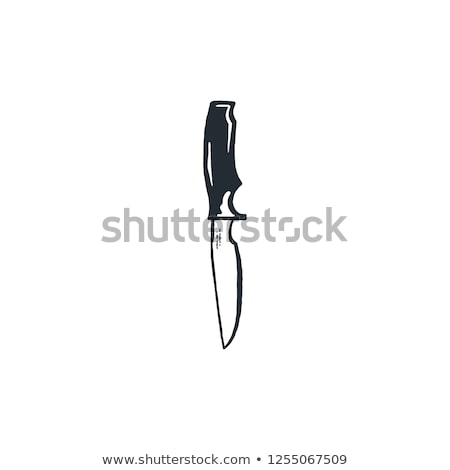 Stockfoto: Camp Knife Symbol Silhouette Style Vintage Hand Drawn Travel Element Camping Equipment Stock Vec