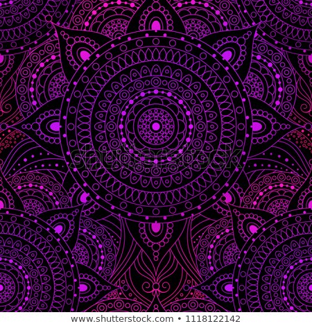 Stok fotoğraf: Mandala Pattern Design In Purple Color