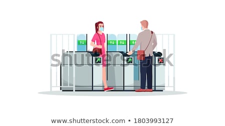 Zdjęcia stock: Entry And Exit Turnstiles