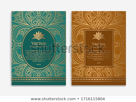 Stok fotoğraf: Gold Ornament On Brown Background Can Be Used As Invitation Car