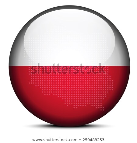 Stok fotoğraf: Map With Dot Pattern On Flag Button Of Republic Poland