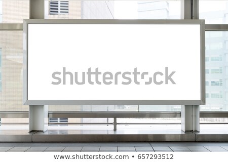 Stock fotó: Blank White Banner In Modern Empty Office