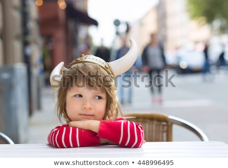 Stock fotó: Child Viking Sitting