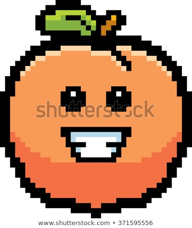 Foto stock: Smiling 8 Bit Cartoon Peach