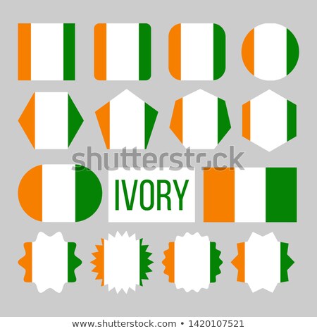 Foto stock: Ivory Flag Collection Figure Icons Set Vector