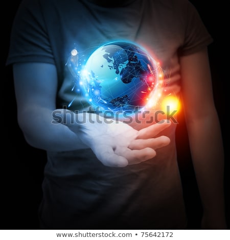 Foto stock: The World Is In Your Hand Conceptual Image