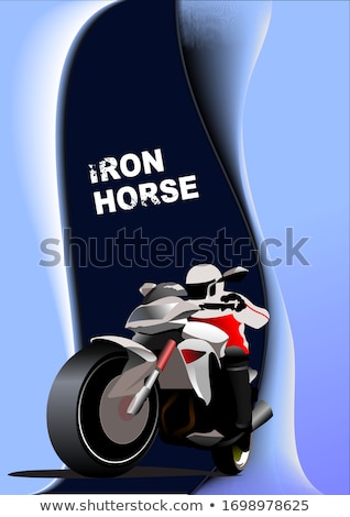 Foto stock: Abstract Background With Motorcycle Image Iron Horse Vector I