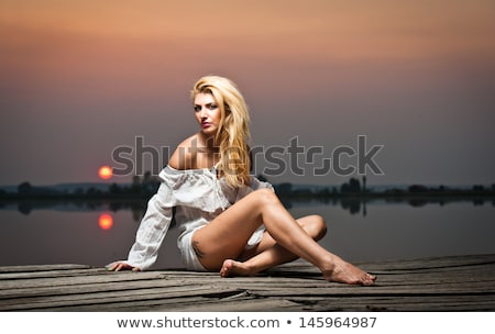 Foto stock: Ulher · Sexy · Em · Rosa