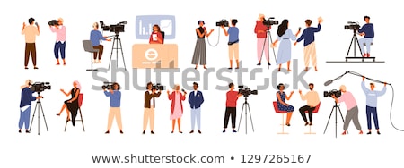 Сток-фото: Cameraman With Video Camera Vector Illustration