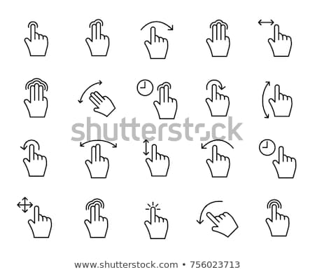 Stock photo: Two Finger Swipe Right Line Icon