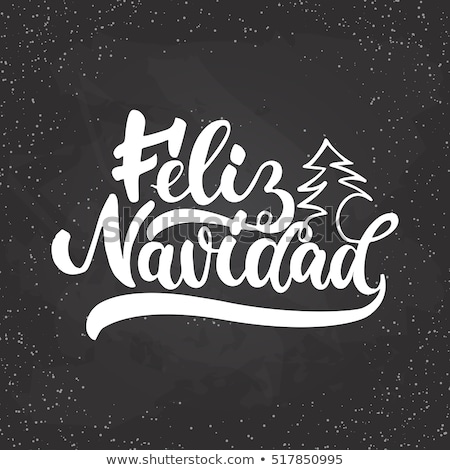 Stock photo: Christmas Illustration With Spanish Feliz Navidad Typography And Gold Cutout Paper Star Ornamental