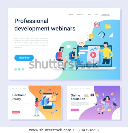 Foto stock: Development Webinar Electronic Library Web Pages