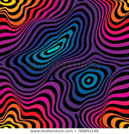 Foto stock: Vector Seamless Pattern With Abstract Textured Waves Curve Shapes With Many Different Hand Drawn El