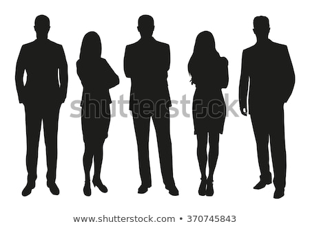 Stock fotó: Business People Silhouette Set Vector Man Woman Businessman Profile Casual Female Partnership W