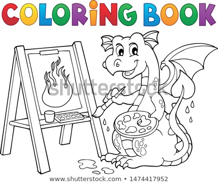 Сток-фото: Coloring Book Painting Dragon Theme 2
