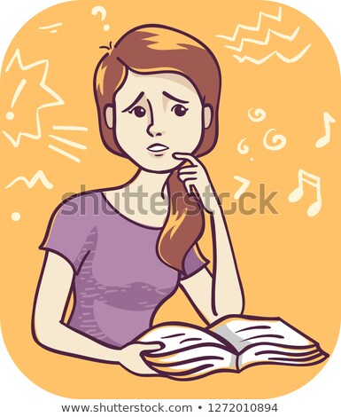 Stok fotoğraf: Girl Cant Concentrate Illustration