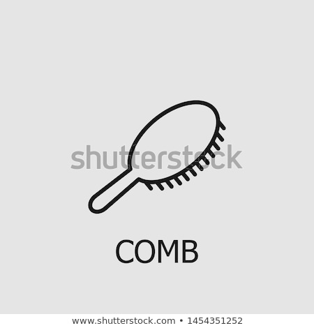 Stockfoto: Hairbrush Hair Comb Icon Outline Illustration