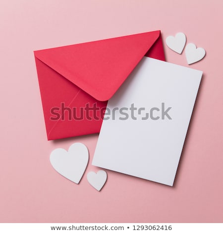 Foto stock: Letter Paper And Red Envelope