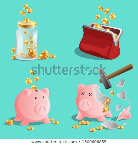 Portofel roșu și Piggy Bank Imagine de stoc © MarySan