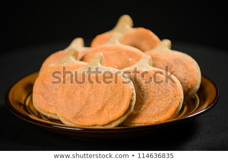 ストックフォト: Homemade Pumkin Cookies On Isolated Black