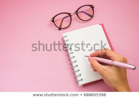 Stok fotoğraf: Isolated Pink Agenda With Pen
