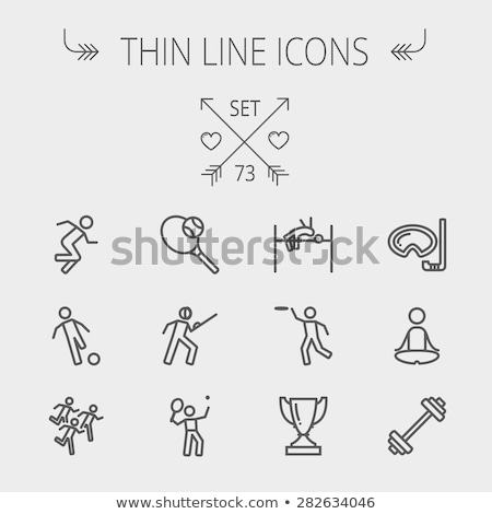 Foto d'archivio: High Jump Thin Line Icon